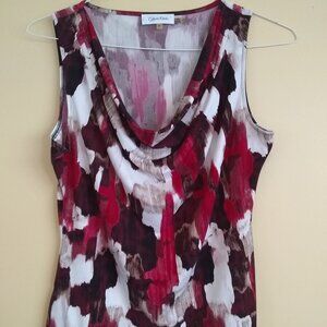 Calvin Klein; Size M; Multicolored - Wine, Chestnut Brown; Off White/Cream